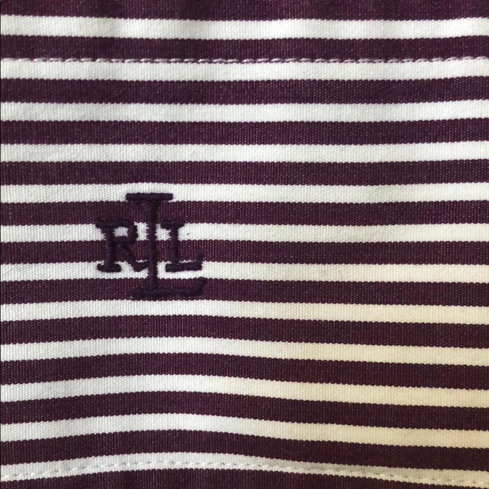 Lauren Ralph Lauren green label stripe button down - Picture 3 of 8